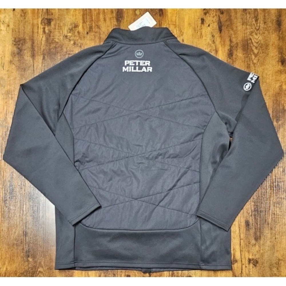 Peter Millar Merge Tour Remium Windbreaker Jacket Black Full Zip Mens Medium NWT - Picture 6 of 6